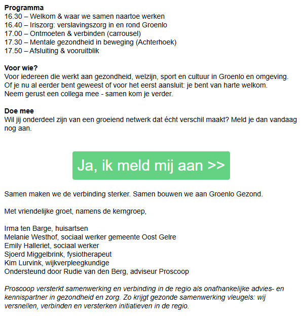 Ja, ik meld mij aan Ja, ik meld mij aan